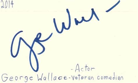George Wallace Actor Veteran Comedian Tv Movie Autographed Signed Index