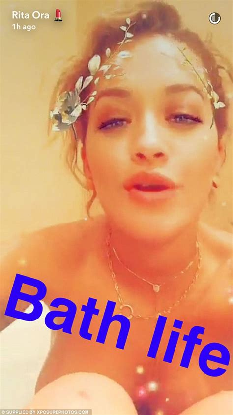 Naked Rita Ora Gets Wet And Wild On Snapchat As She Films Herself In A Bubble Bath Daily Mail