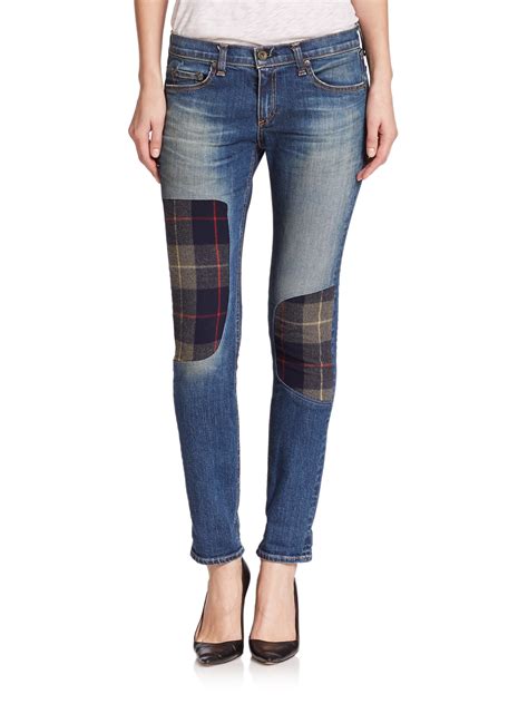 Lyst Rag And Bone Dre Mid Rise Boyfriend Jeans In Blue