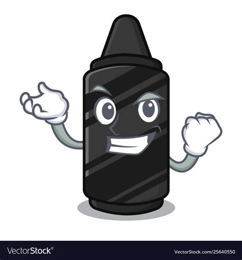 Successful Black Crayon In Character Shape Vector Image