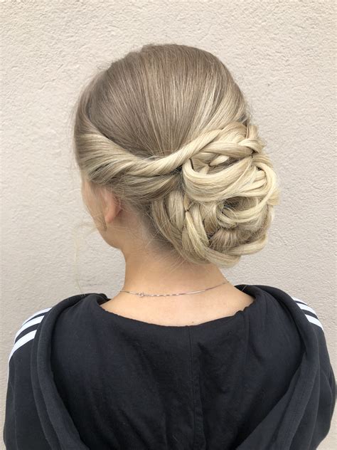 Blonde Updo With Braid And Twist Prom 2019 Graduation Hairstyles Long