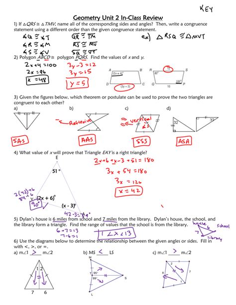 4.3 triangle congruence by asa and aas. answer key - Community Unit School District 308