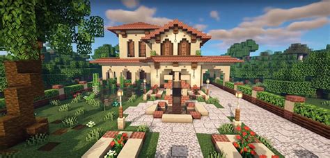 Minecraft Brick Spanish Villa Ideas And Design