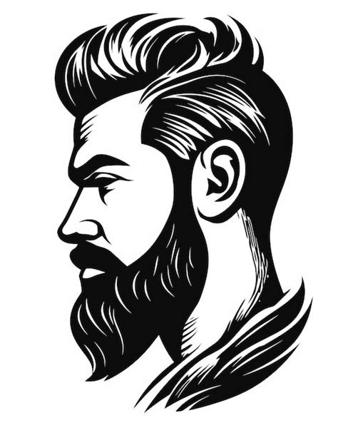Bearded Man Silhouette Profile