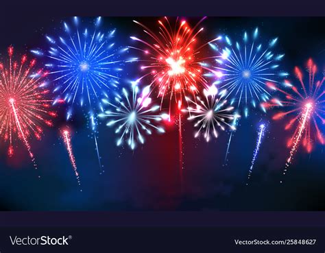 4th July Colorful Firework Royalty Free Vector Image