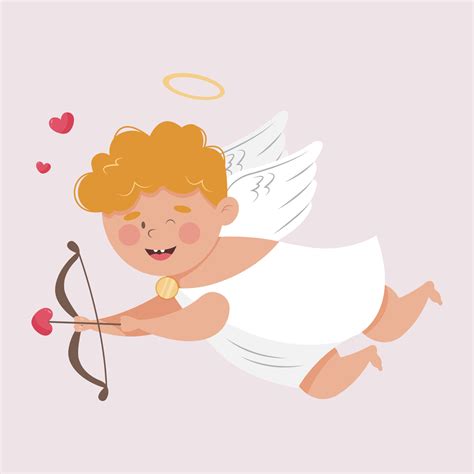 Winking Baby Cupid Shooting Arrow From A Bow A Symbol Of Love And