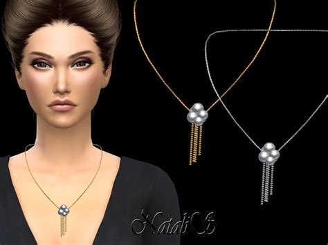 The Sims Resource Natalispearl And Chain Drop Necklace