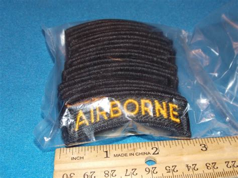 Bundle Of 20 Us Army Patches Airborne Tabs Gold On Black 899