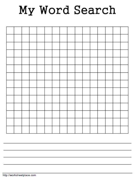 Blank Word Search Make A Word Search Word Search Printables Easy