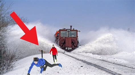 Powerful Trains Plowing Through Deep Snow Trains Vs Snow Поезд