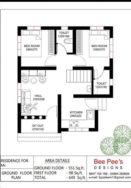 2 Bedroom Kerala House Plan