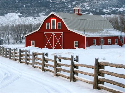 Winter Barn Photograph By David Kocherhans