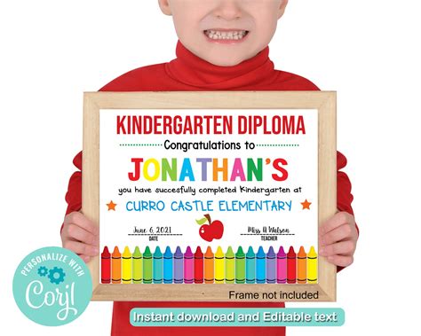 Editable Kindergarten Diploma School Sign Printable Sign Etsy