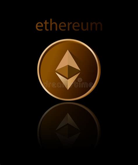 Illustration Vector Of Ethereum Logo With Long Shadow On Blurred