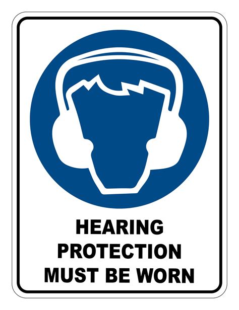 Hearing Protection Must Be Worn Mandatory Safety Sign Safety Signs