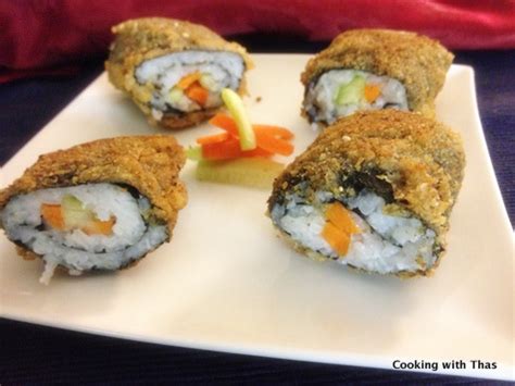 Calories, fat, protein, and carbohydrate values for for shrimp tempura roll and other related foods. Tempura Sushi Rolls - Cooking with Thas - Healthy Recipes ...