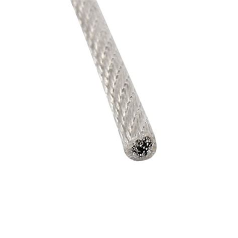 Uxcell 5m Length 4mm Diameter Plastic Coated Flexible Steel Wire Cable Rope Silver Tone Wantitall