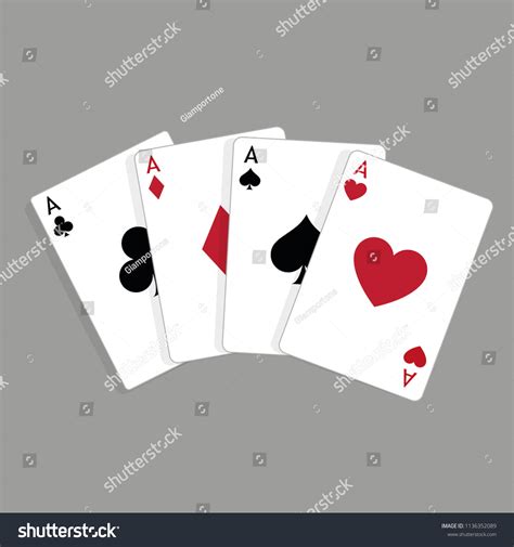 Set Four Aces Vector Playing Cards Stock Vector Royalty Free