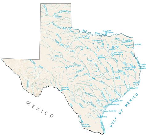 Rivers Map Of Texas