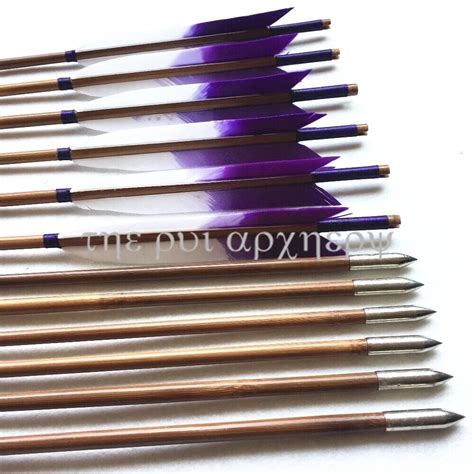 612pcs 32 Bamboo Arrows Turkey Feather Longbow Recurve Bow Archery Hunting