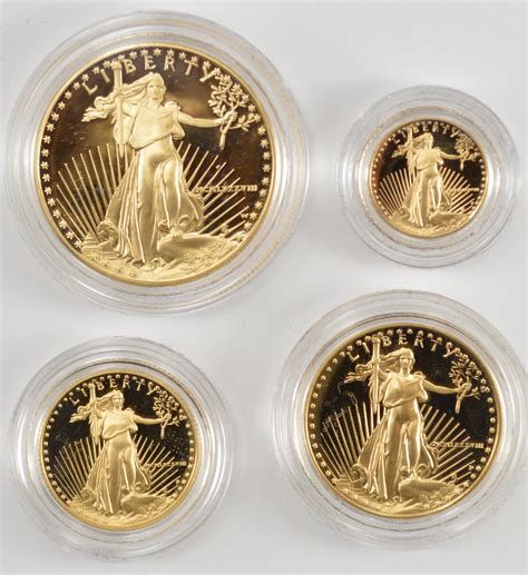 1988 American Eagle Gold Bullion 4 Coin Proof Set W Box And Coa
