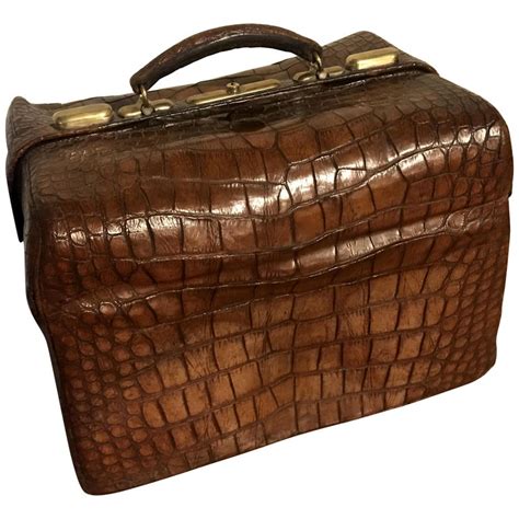 Gorgeous Edwardian Crocodile Leather Suitcase For Sale At 1stdibs