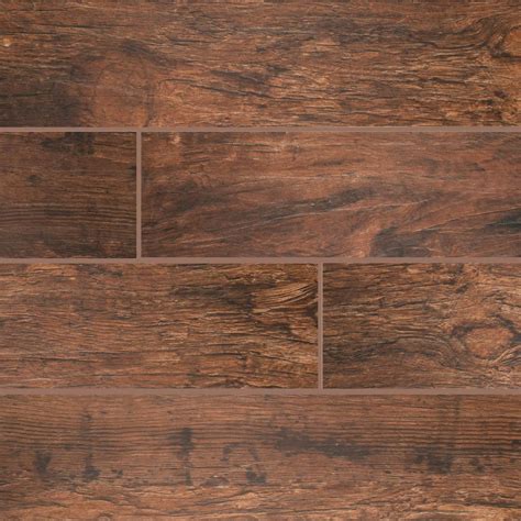 Msi Redwood Mahogany In X In Glazed Porcelain Floor And Wall