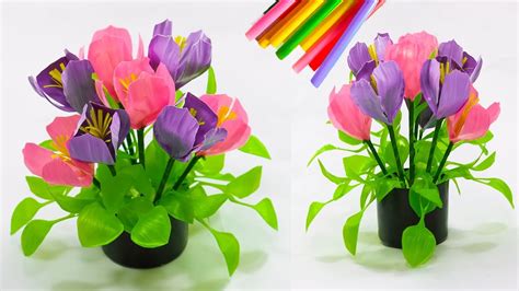 Berbagai pengetahuan seputar contoh kerajinan bunga dari sedotan plastik dan. cara buat bunga dari sedotan plastik yang cantik ...