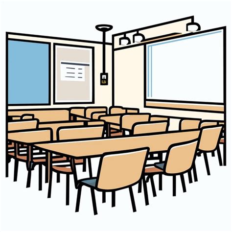 Premium Vector Empty School Class Room Or Blank Classroom Scene With Empty Chalkboard Doodle