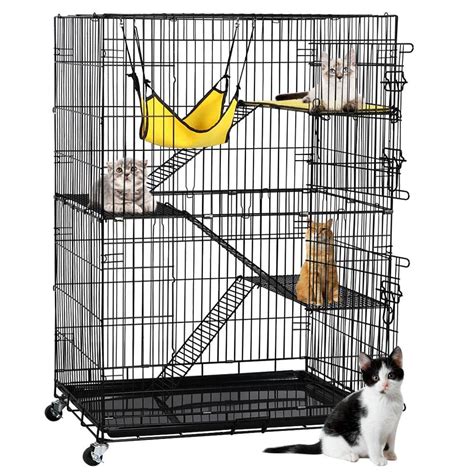 Buy Yaheetech Collapsible Large 3 Tier Metal Wire Pet Cat Kitten Ferret