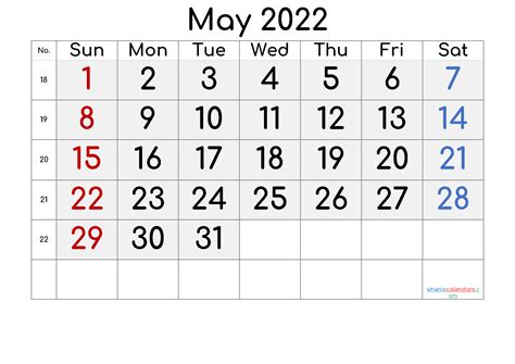 Ywa May 2022 Calendar Printable Calendar 2023