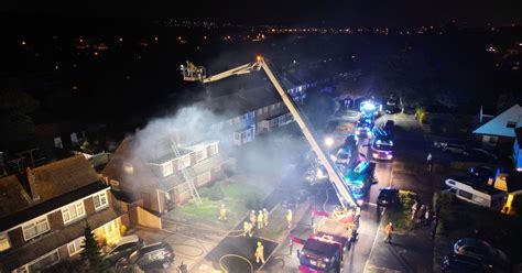 ferring house fire sees seven fire engines called to scene as flames burn roof sussexlive