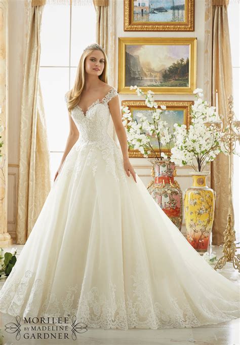 Dress Mori Lee Bridal Fall 2016 Collection 2889 Frosted Beading On