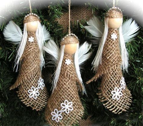 Recycled Denim Ornament Sets Handmade Christmas