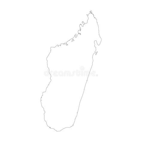 Madagascar Vector Country Map Outline Stock Vector Illustration Of