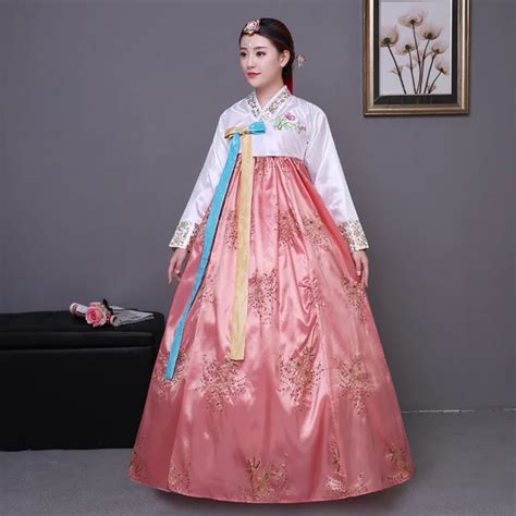 Newest Embroidery Traditional Korean Hanbok Dress Women Hanbok Clothing