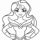 Coloring Superhero Woman Wonder Female sketch template