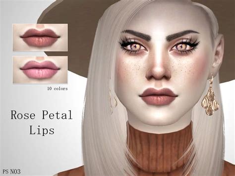 Pralinesims Rose Petal Lips N03 Sims Sims 4 Rose Petals