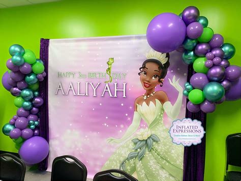 Balloon Garland Decoration For 3rd Birthday Celebration Princess Tiana