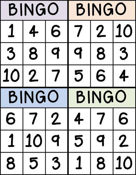 Bingo Game Numerals 1 50 Cartelas De Bingo Bingo Para Crianças