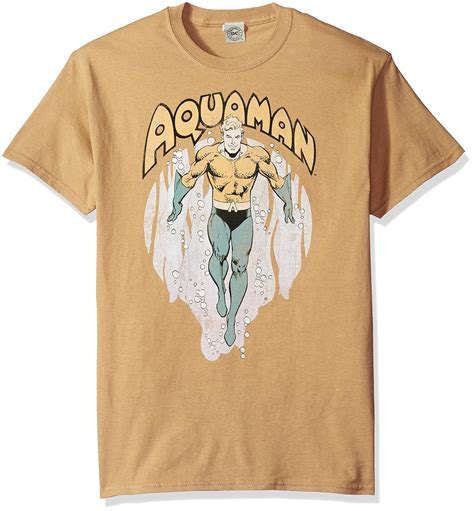 Buy Dc Comic Mens Aquaman From The Depths T Shirt Safari Green Small