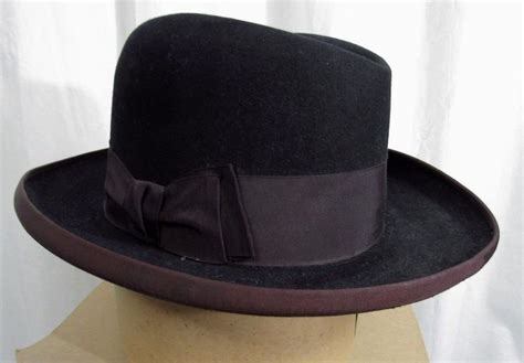 Vintage 1930s Mens Knox Fifteen Fedora Hat Black Felt Size 7 18