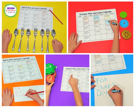 Editable Play And Learn Kindergarten Homework Calendars
