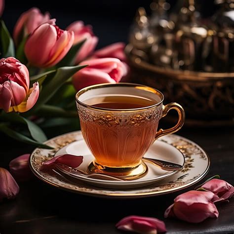 Premium Ai Image Turkish Tea In Traditional Turkish Tulip Cups