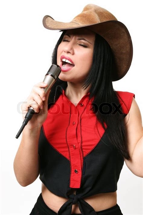 A Woman Singing Country And Western Music Songswhite