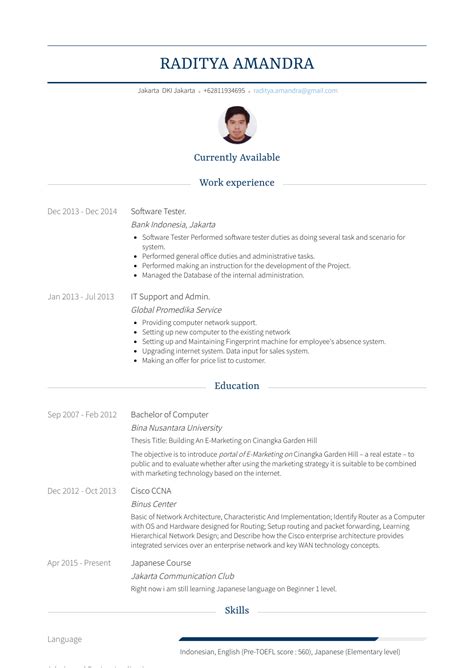 Software Tester Resume Samples And Templates Visualcv