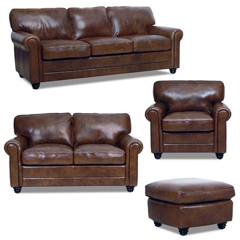 A romantic and visually pleasing idea to place beside your sofa would be a vase of flowers. New Luke Leather Italian Brown Down Sofa Set-Sofa,Loveseat,Chair,Otto "Andrew" | eBay