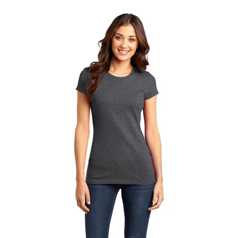 District DT6001 Juniors Very Important Tee - Heathered Charcoal ...