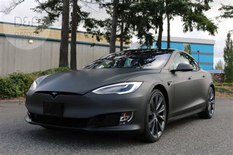 Tesla Model S Matte Black D A Customs Vehicle Graphics Custom Signs