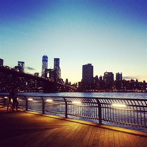 Brooklyn Bridge Park At Sunset